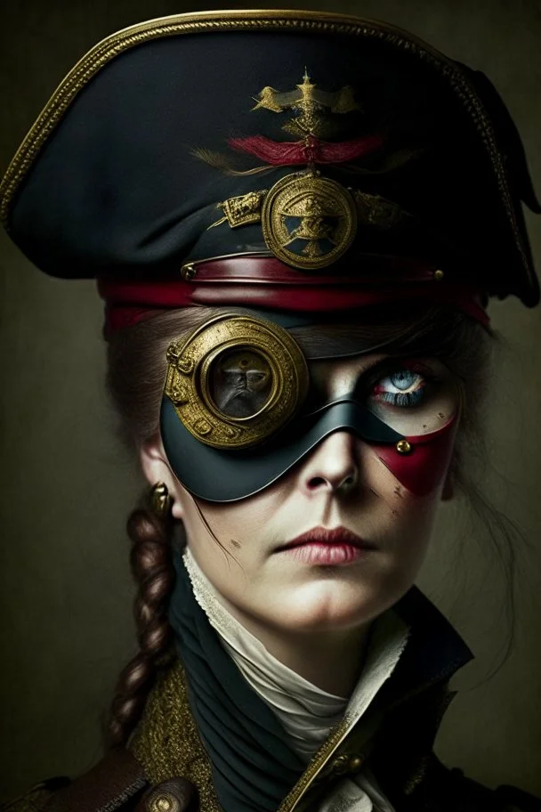 captain of an army victorian times woman eye patch