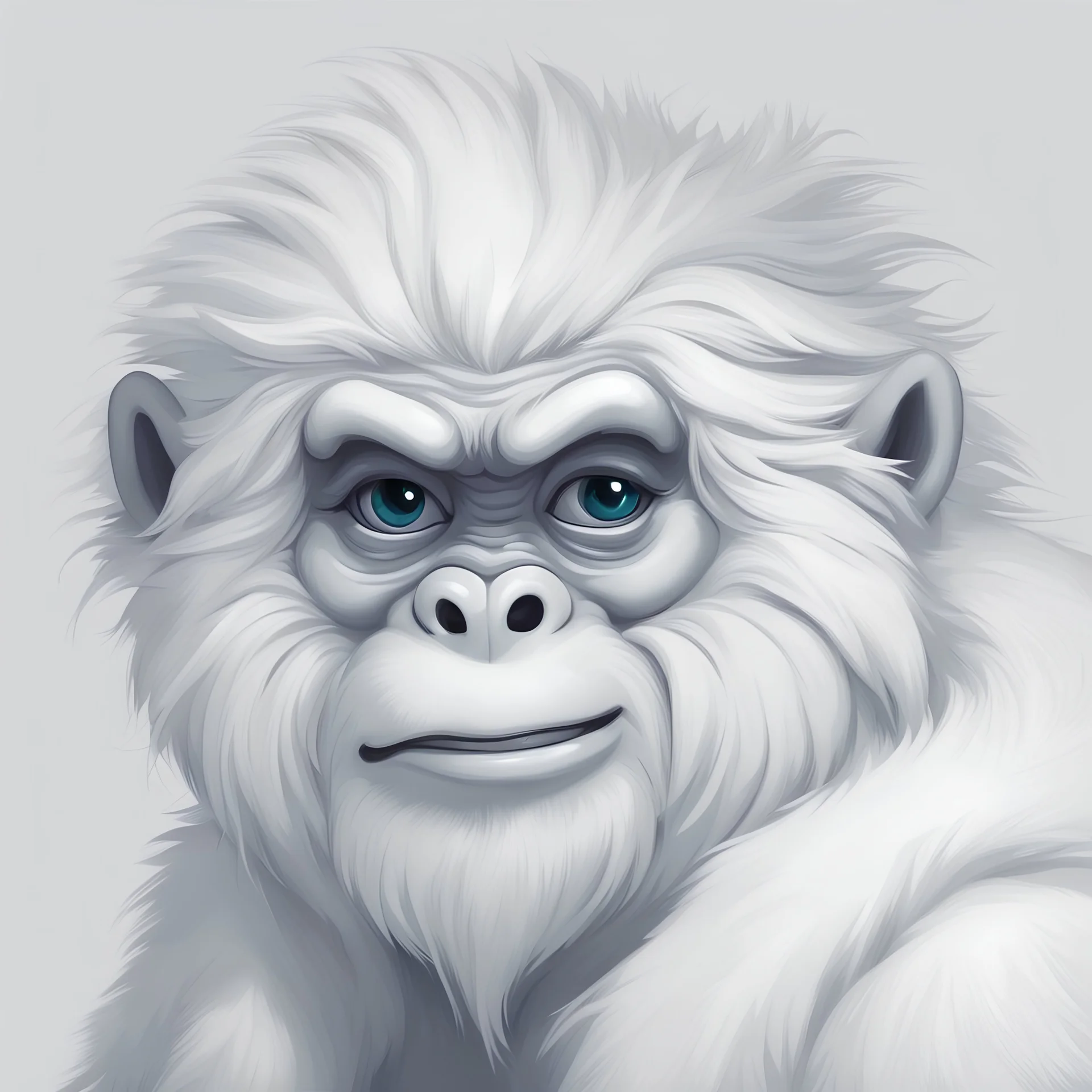 cute yeti realistic style