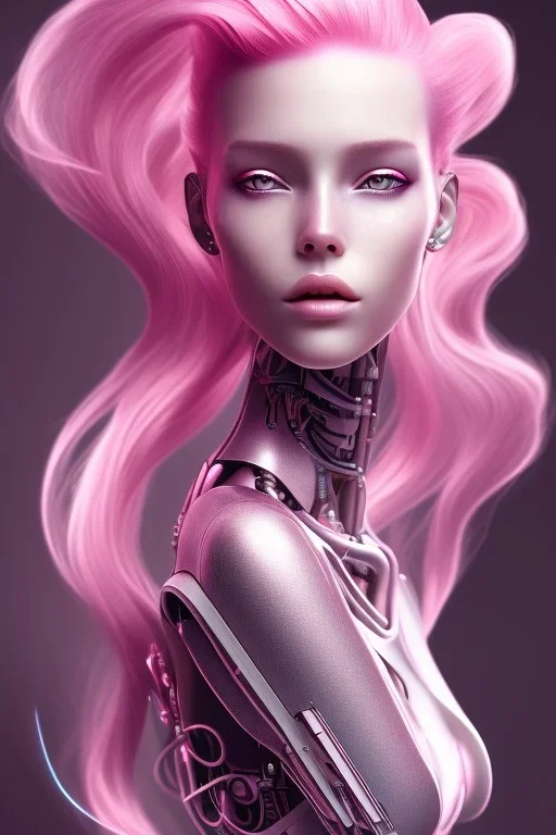 cyborg, pink hair,seven , perfekt, real, dream