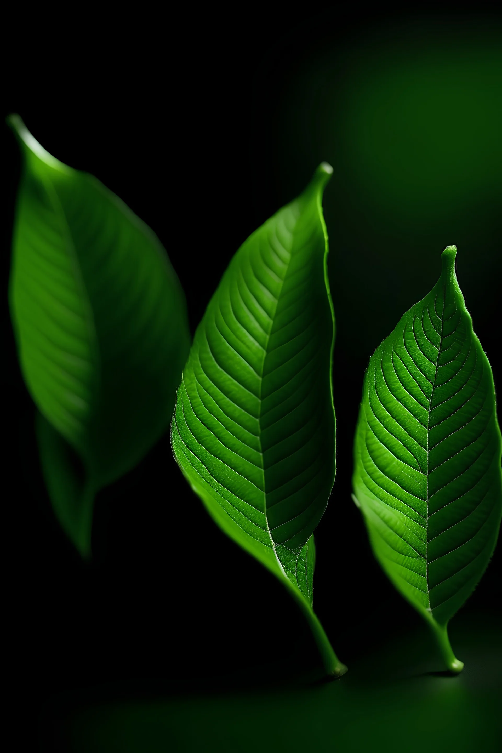 3 green leaves