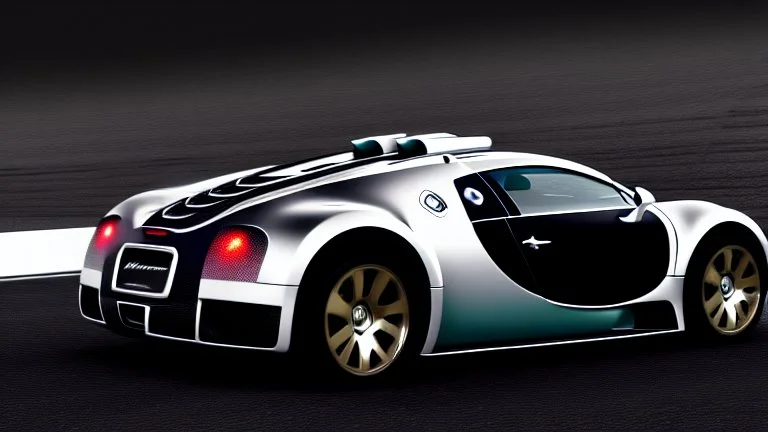 Armored Futuristic Bugatti Veyron Hyper Sport, Photorealistic,4k, Rear View, works for a pc wallpaper
