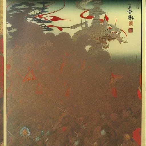 Dibujo Estilo japonés de los cuarenta y siete Ronin estilo de Utagawa Kuniyoshi