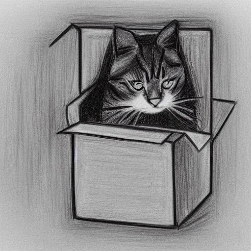 cat in box drawing