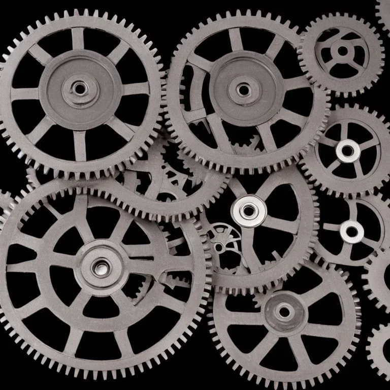 Gears, black background