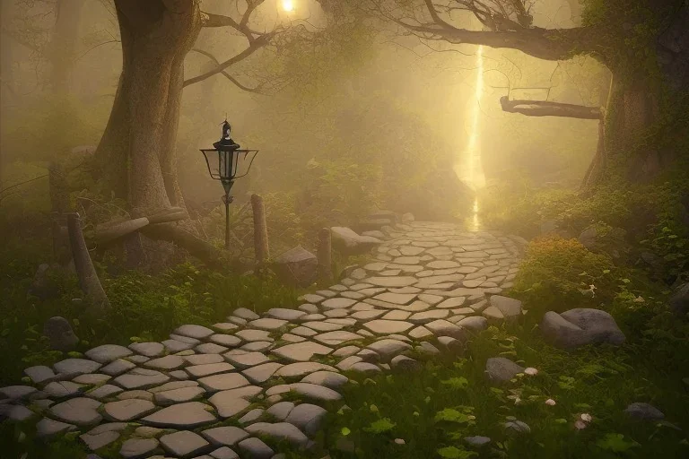 wooded stone lantern path