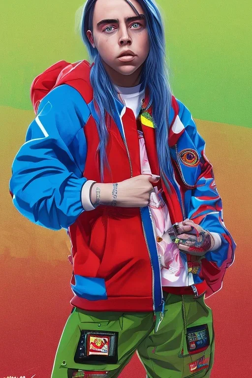 Billie Eilish, legs, photorealistic illustration, 4k