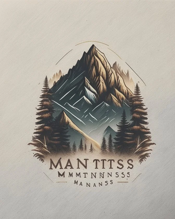 Mountains and trees logo design