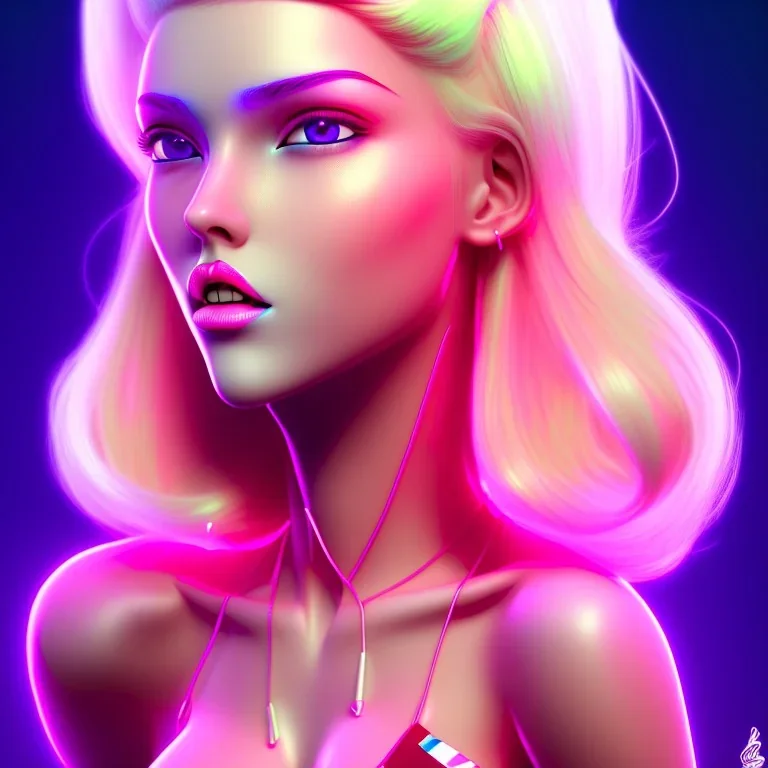 Neon blonde pop girl