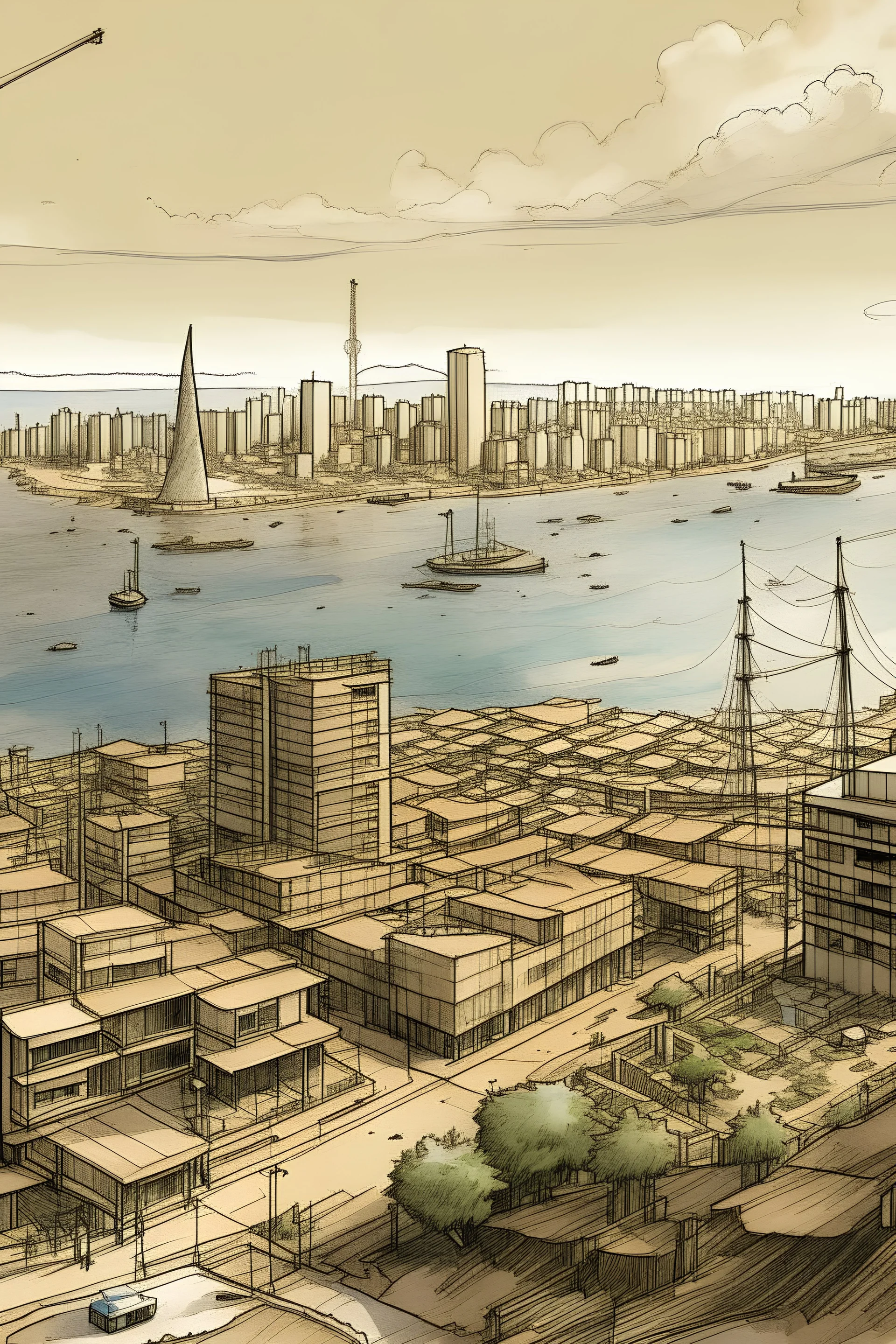 Drawing a new harbor of Beirut