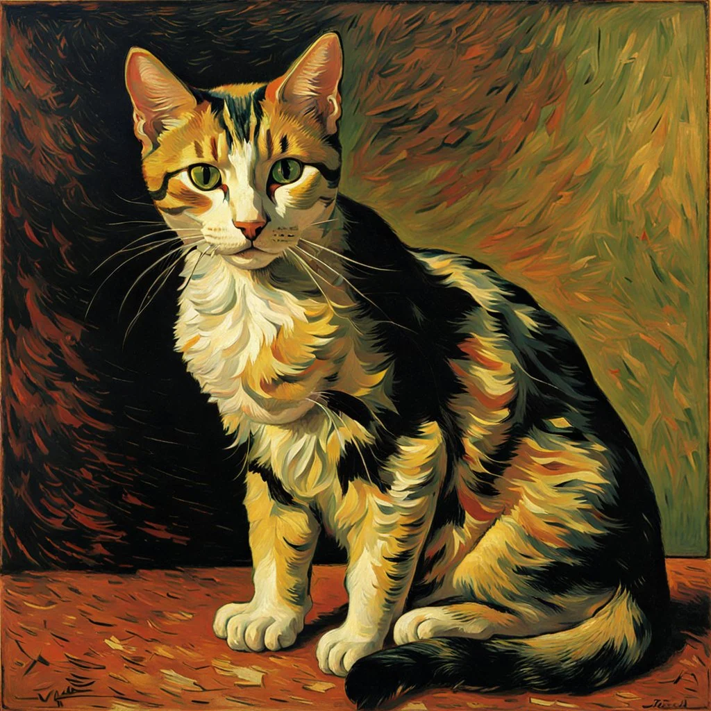 Portrait of a cat by Van Gogh