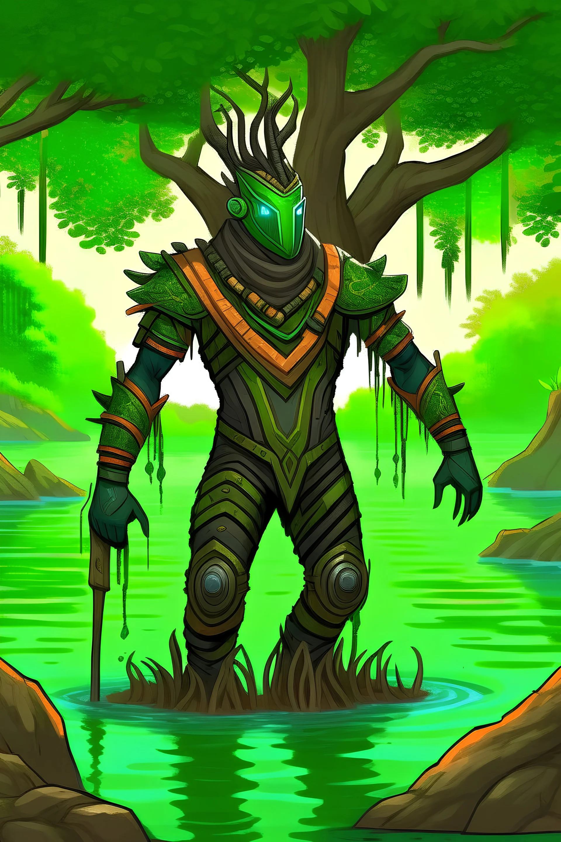 I wish I could create a mangrove character to highlight the characteristics that mangrove absorbs a lot of carbon, protects endangered species, and acts as a breakwater to prevent tsunamis I hope it's a character form
