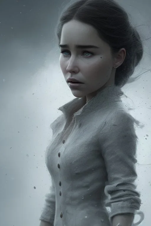 clouds of gray fog as Emilia Clark’s face, dissolving, disintegrating, 8k resolution, realistic, intricate, 8k resolution, high-quality, fine-detail, digital art, detailed matte, volumetric lighting, dynamic lighting, photorealistic