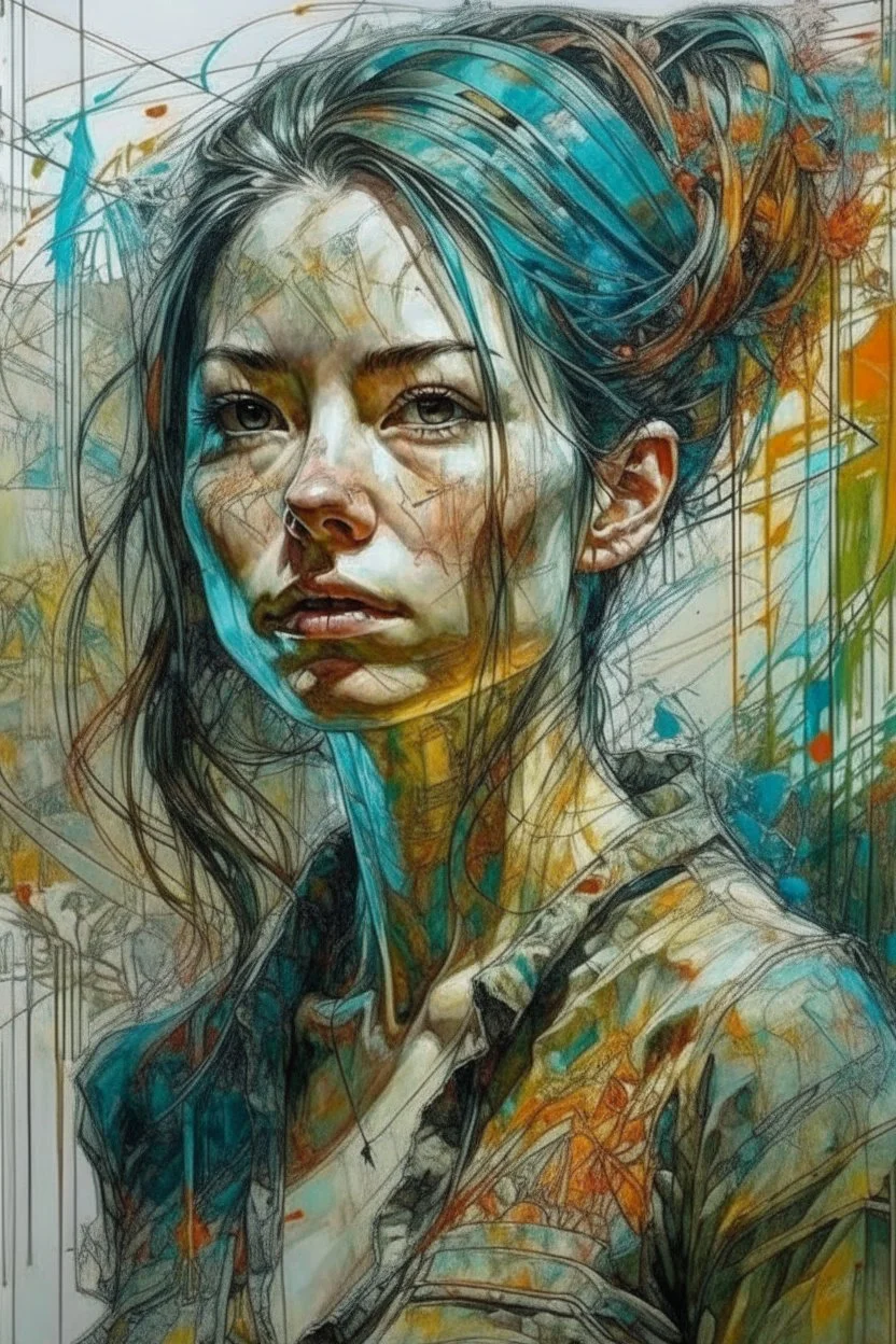 oil painting (medium), (carne griffiths:1.3), (yuko shimizu:1.2) Perfect centralization, coelho (franco)de Donnie, Standing position, beleza abstrata, Centrado, looking at the camera, Facing the camera, nearing perfection, Dynamic, altamente detalhado, liso, foco nítido, 8k, high-definition resolution, illustration, arte de Carne Griffiths e Wadim Kashin, fundo branco