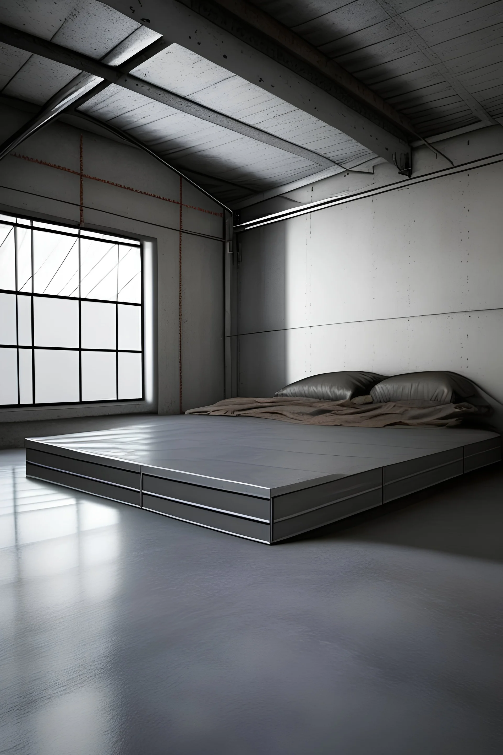 Steel floor bedroom 4.5 meters wide, 4.5 meters long