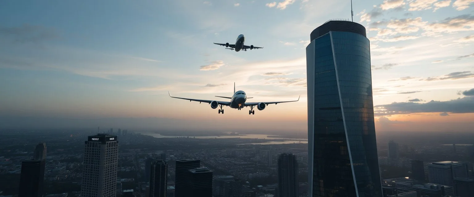 a skyscraper ramp branches so that aircraft can take off from them