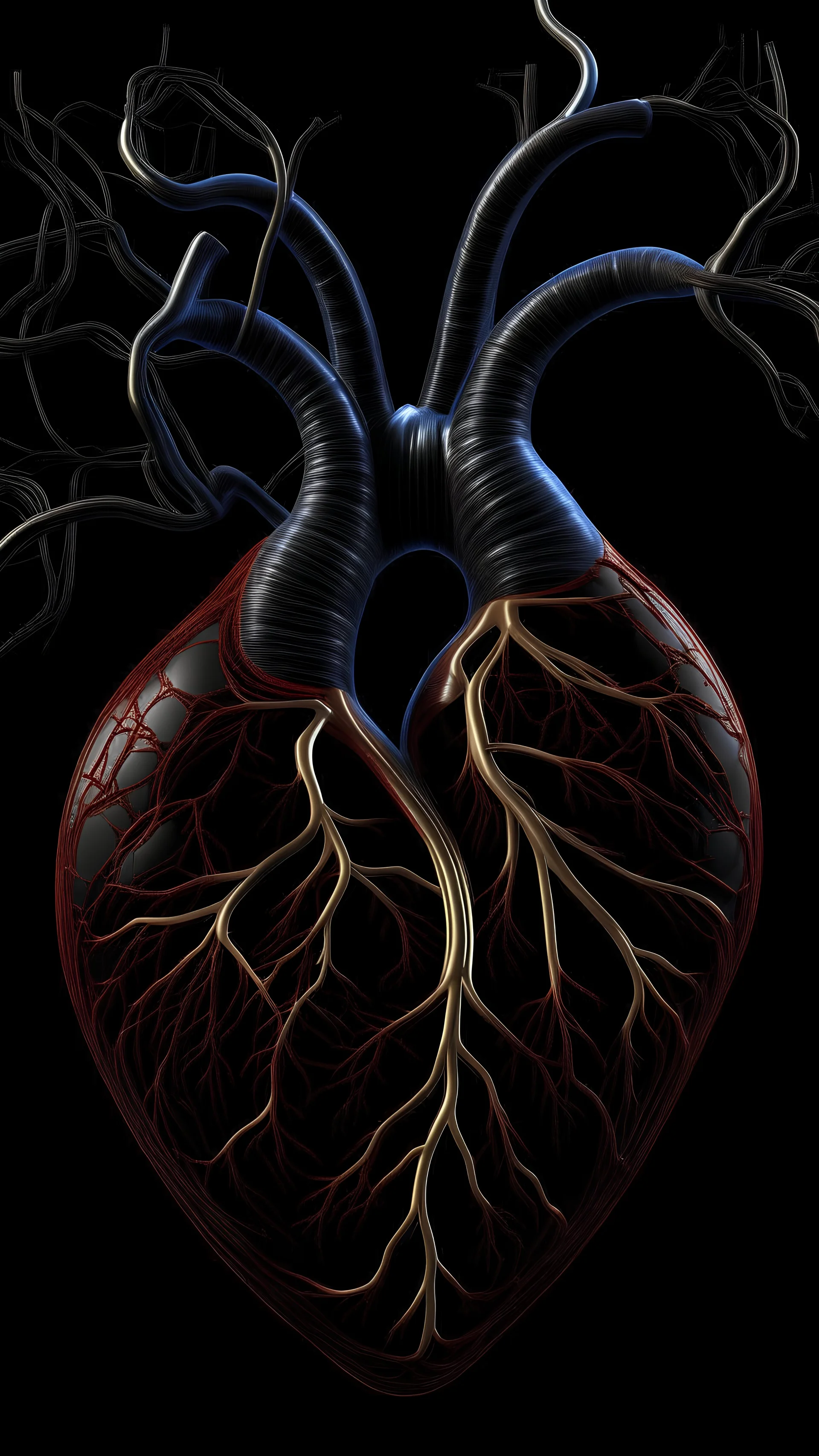 Genera una imagen de venas y arterias humanas