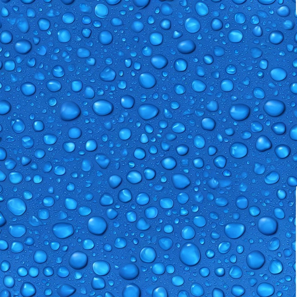 perfectly circular water droplets on blue background seamless texture