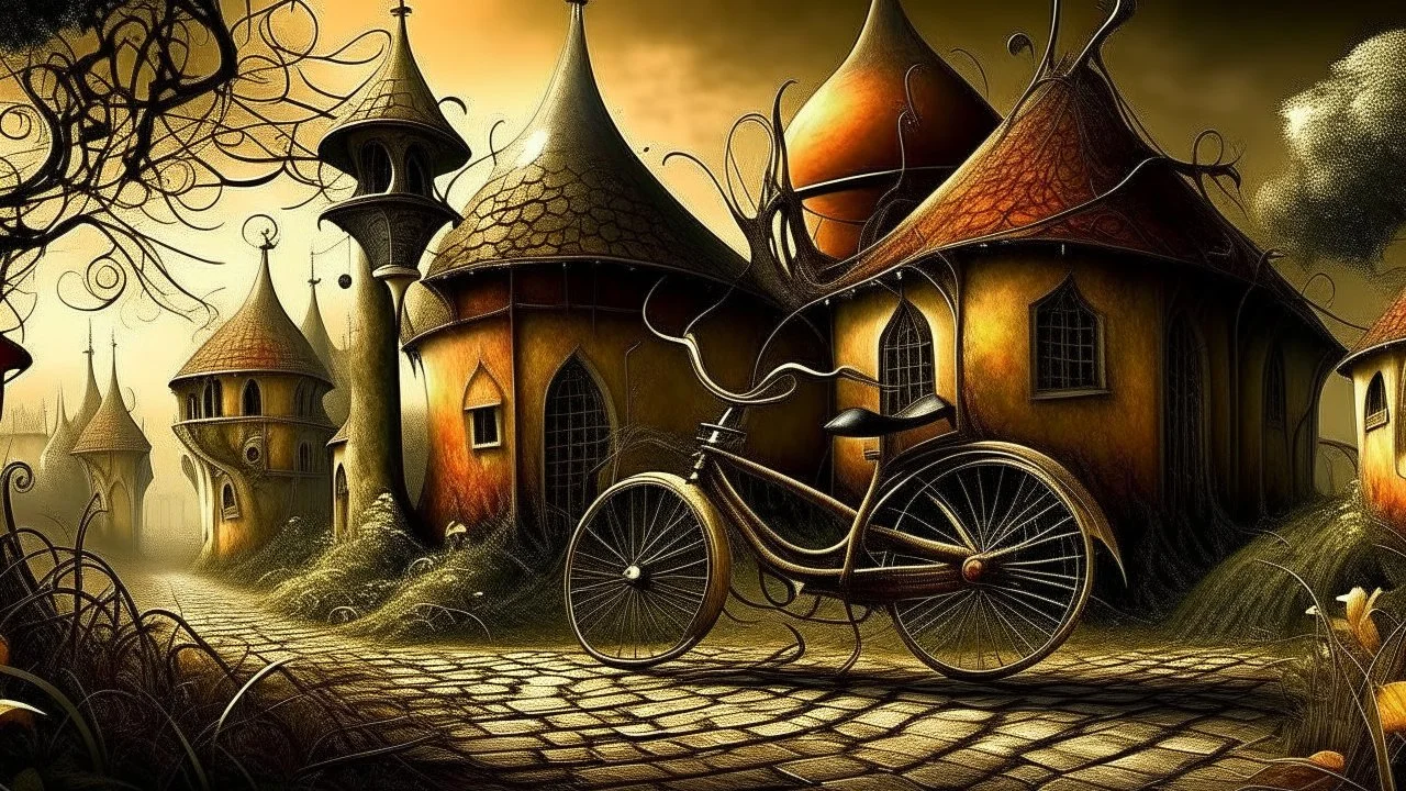 Old Bicycle. Small town