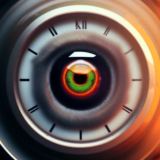 eye shape clock, time, Unreal Engine 5, lens macro,sharp focus, realistic, hyper detailed