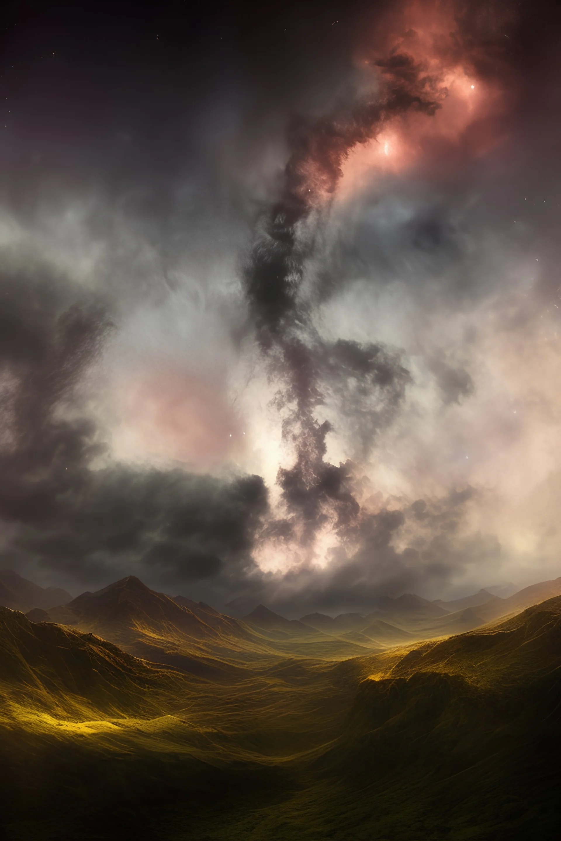 gloomy landscape with l milkyway dramatic hd highlights detailled