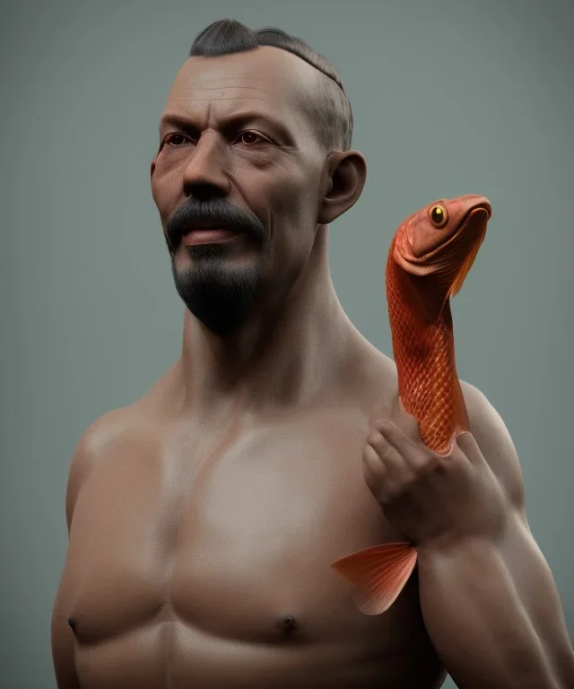 man with carp head