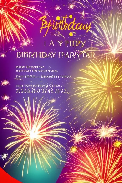 birthday party with fireworks flyer