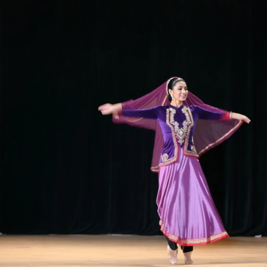 lady in azeri dance custum