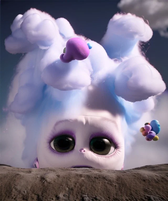 Ultra realistic clouds sky scene, wide angle, sweet childs. color smoke fog, free jumping flying, trinkets, monster hair, hair monster, jelly beans, balls, smile, happy, circus style, inflatable color clothing, extreme, wind, clouds sea, 20,000 feet altitude, stratosphere, soft color, highly detailed, unreal engine 5, ray tracing, RTX, lumen lighting, ultra detail, volumetric lighting, 3d, finely drawn, high definition, high resolution.