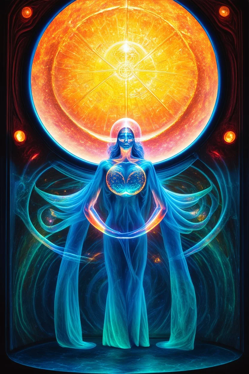 celestial preparation chamber; surrealistic optical art