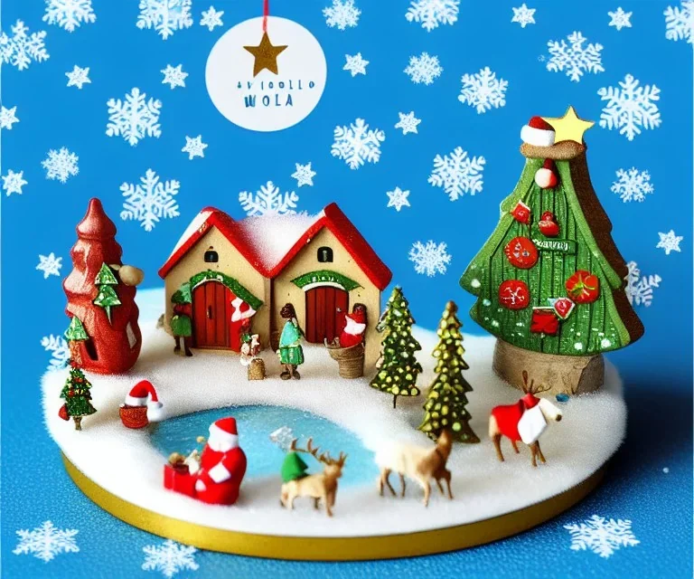 Cute tiny world Christmas diorama