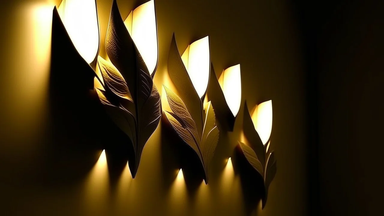 Wall lamps, inspired by leaf, abstract form, modern design syle