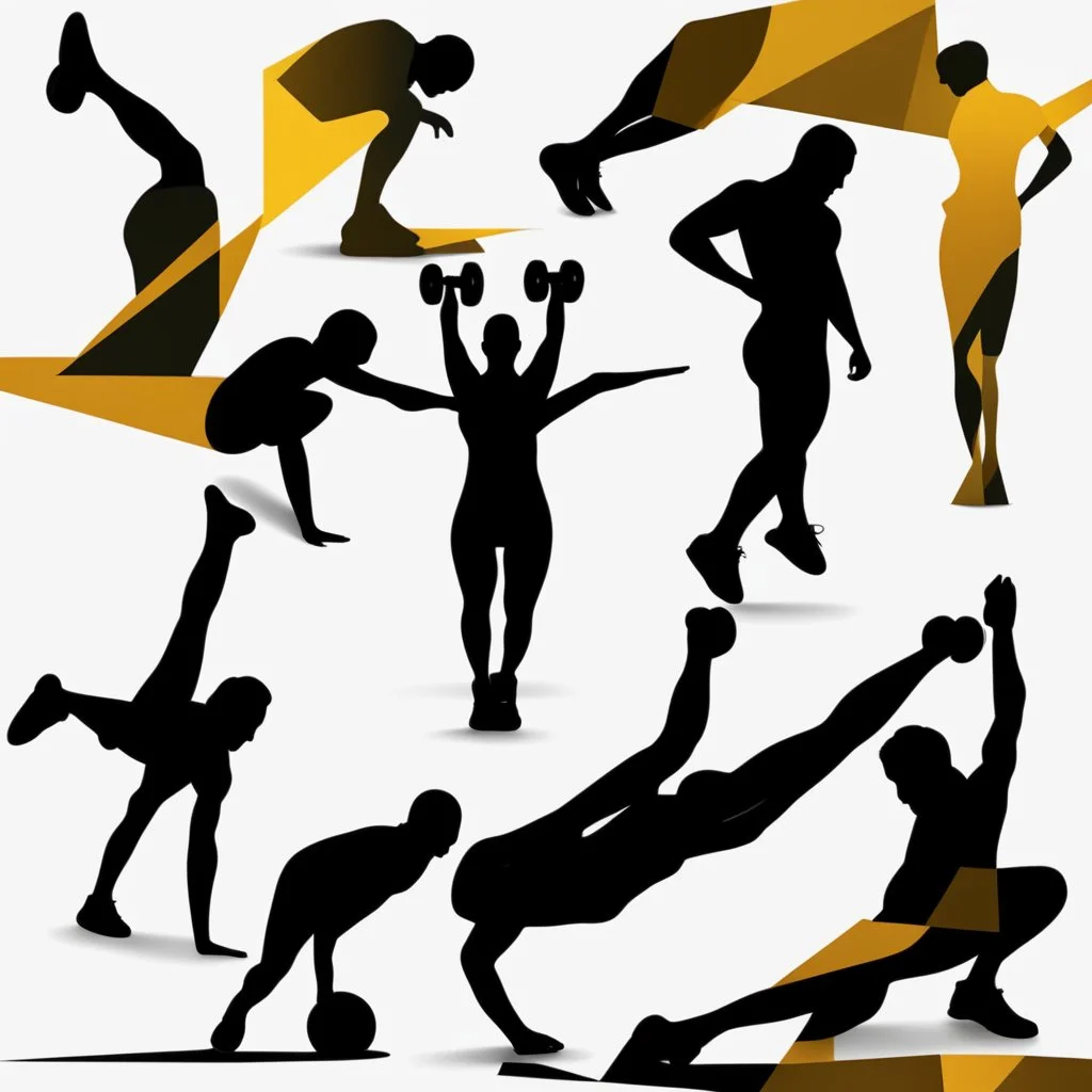 sport exercise silhouette shape abstract simple golden ratio