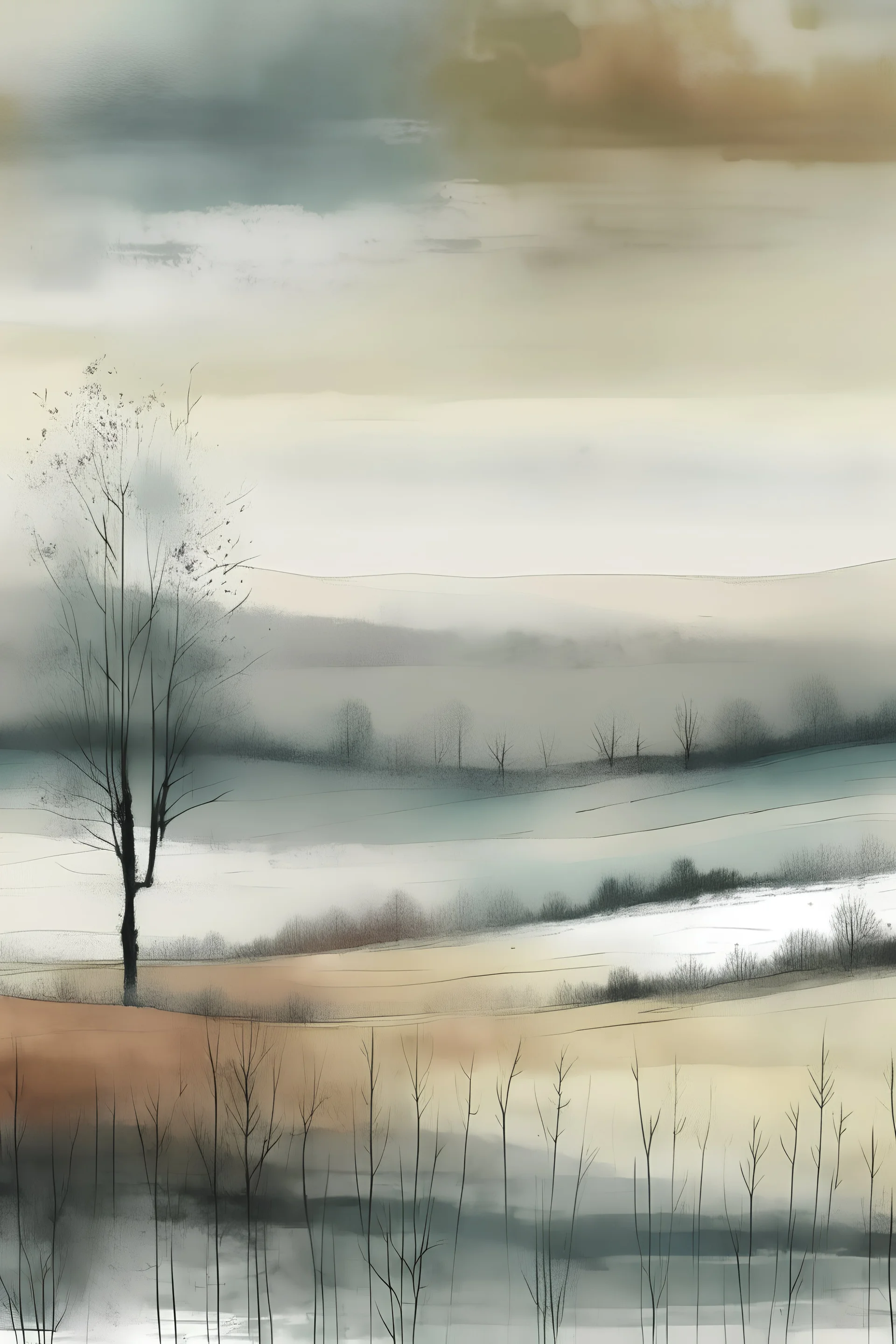 distress winter landscape, muted