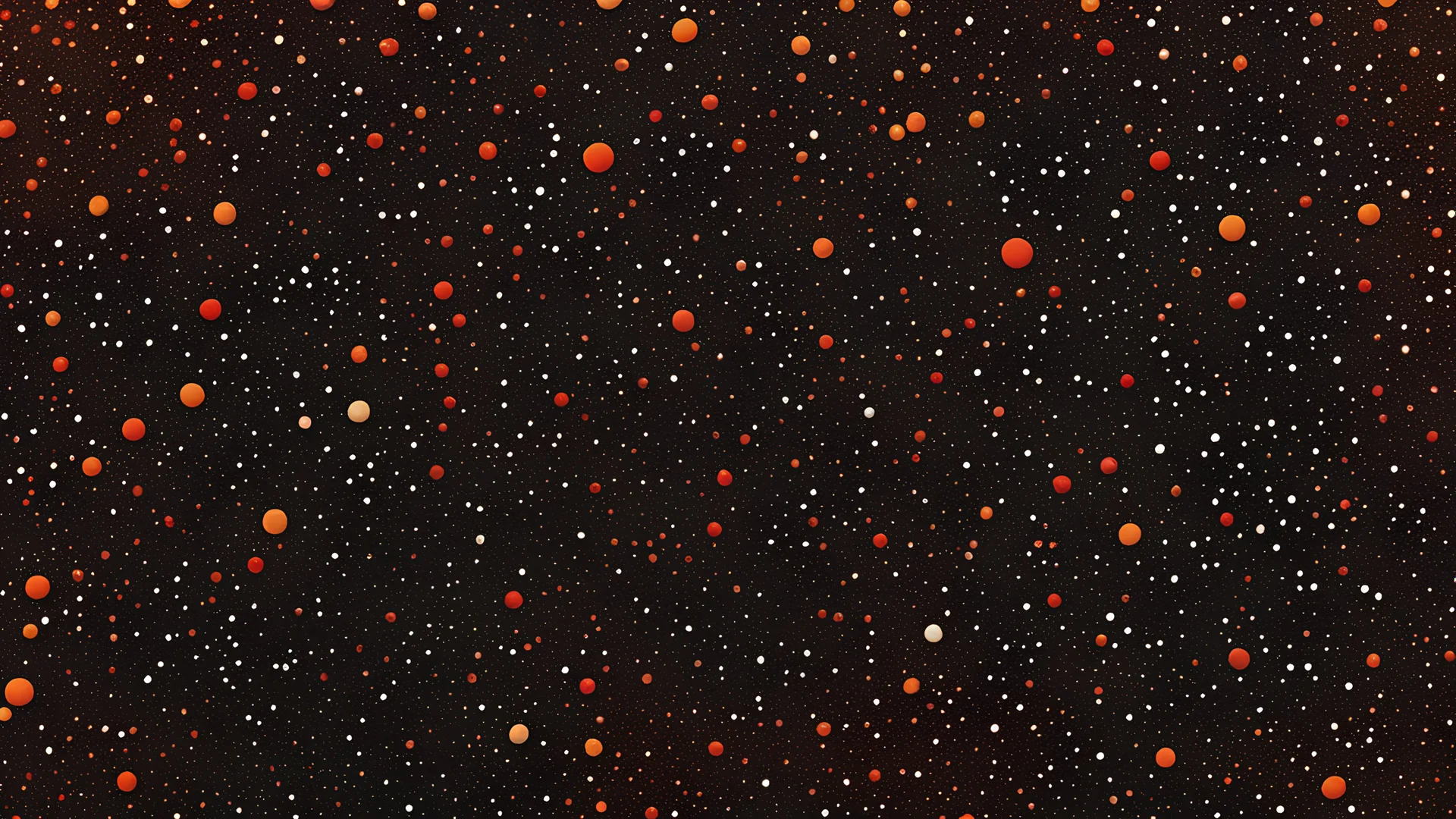 Color gradient grainy background, red orange white illuminated spots on black, noise texture effect