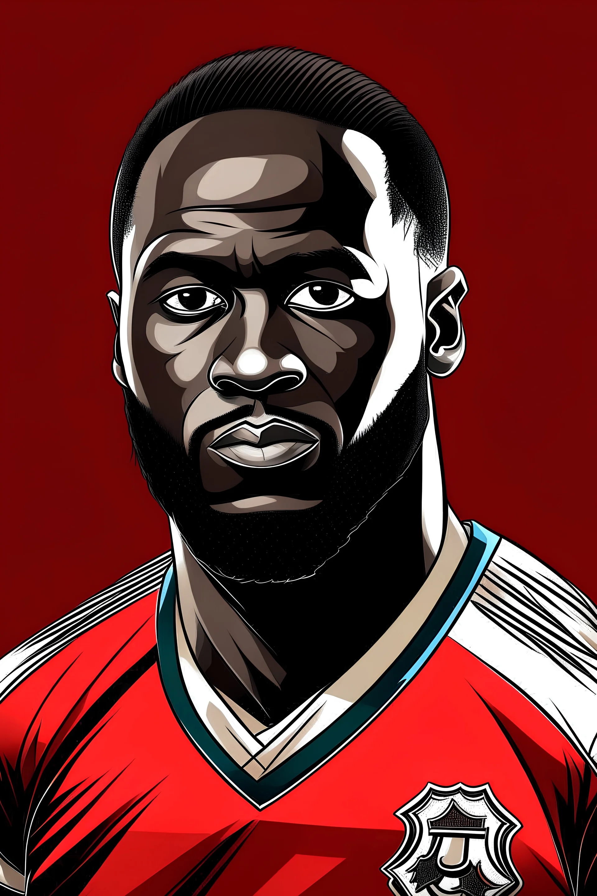 Romelu Lukaku Belgian football player ,cartoon 2d