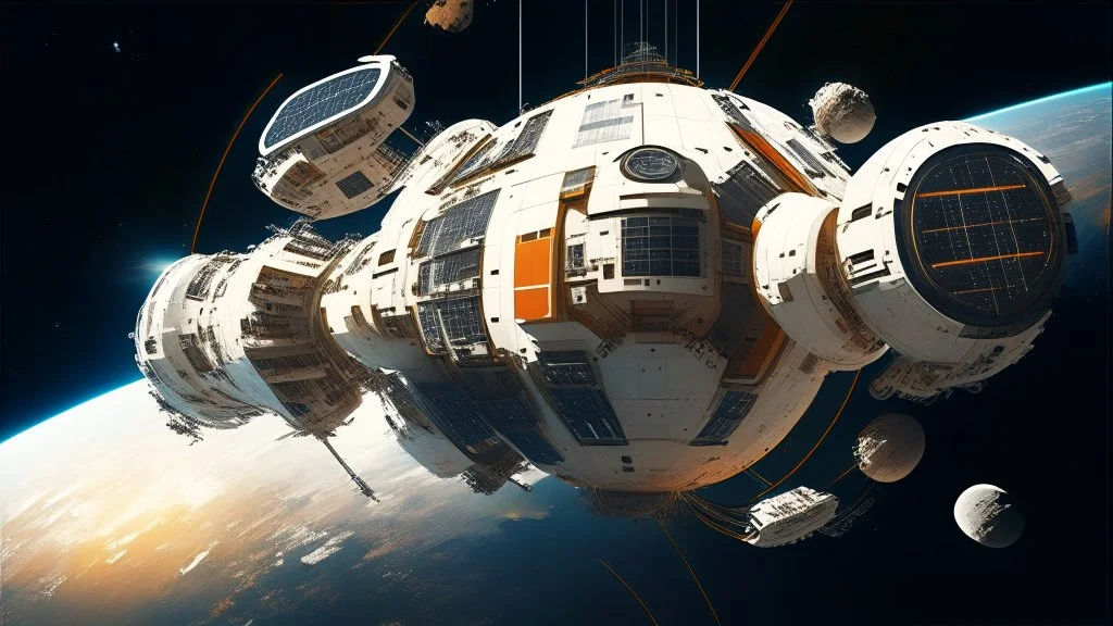 massive orbiting space station