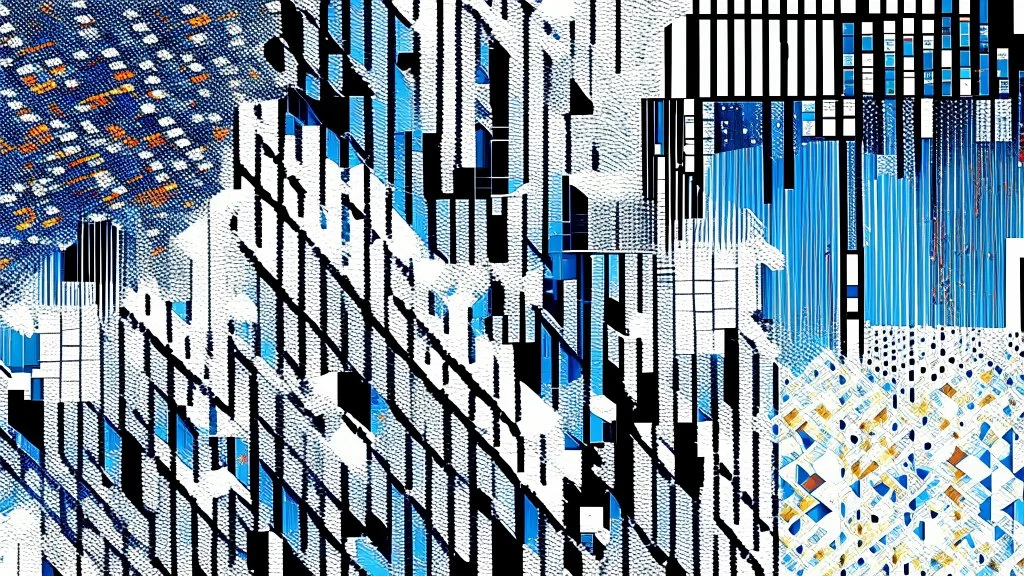 digital glitch pattern snow geometric abstraction by per kirkeby