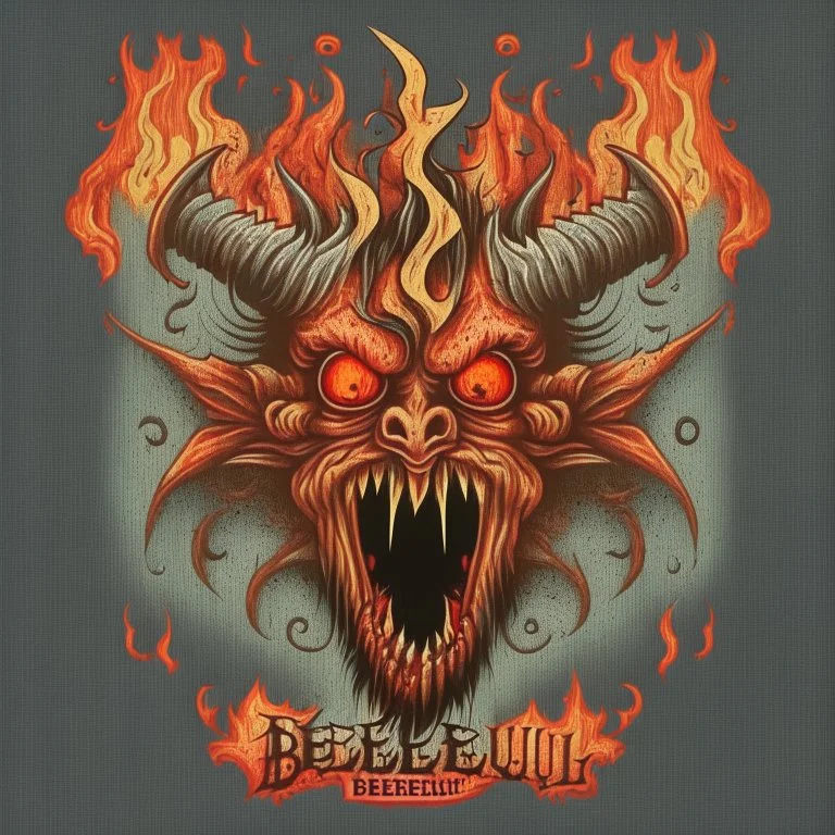 "Craft a compelling and infernal logo for 'Beelzebub,' channeling the essence of this demonic entity. Infuse the design with dark and sinister aesthetics, incorporating devilish symbolism, intricate details, and an overall malevolent atmosphere. Utilize a color palette that conveys the fiery depths of hell, and employ typography that exudes a sense of demonic authority. The logo should evoke fear and fascination, capturing the legendary and malefic nature of Beelzebub."