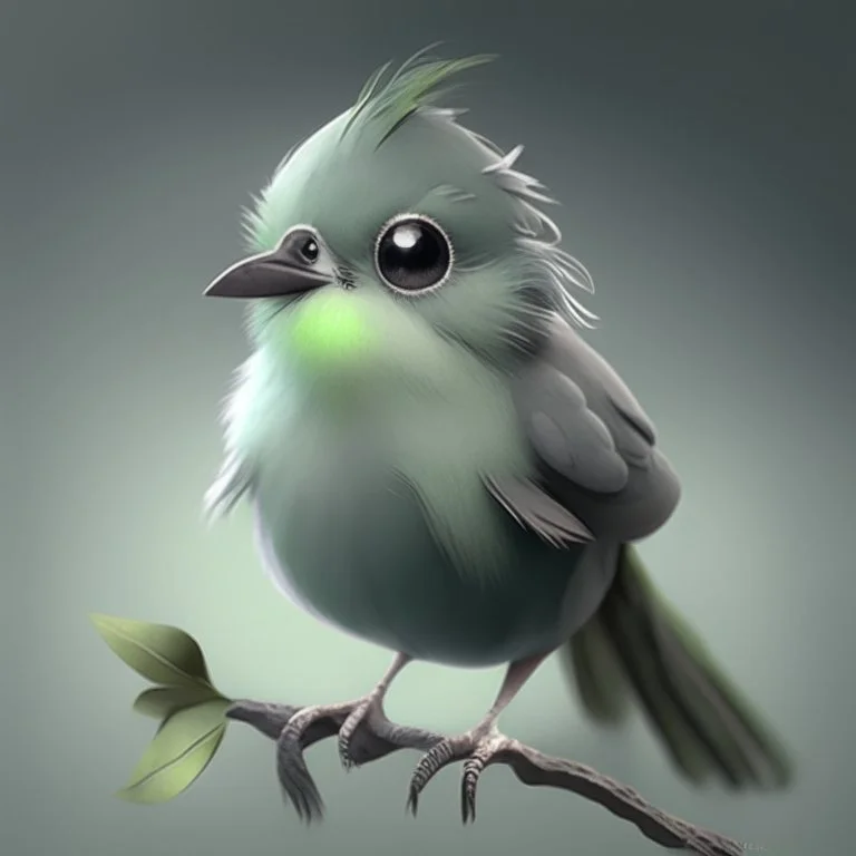 A cute Grey and green bird, avatar