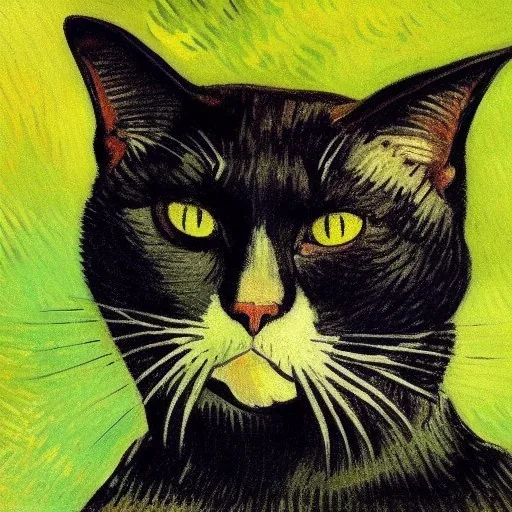 Portrait of a cat by Van Gogh