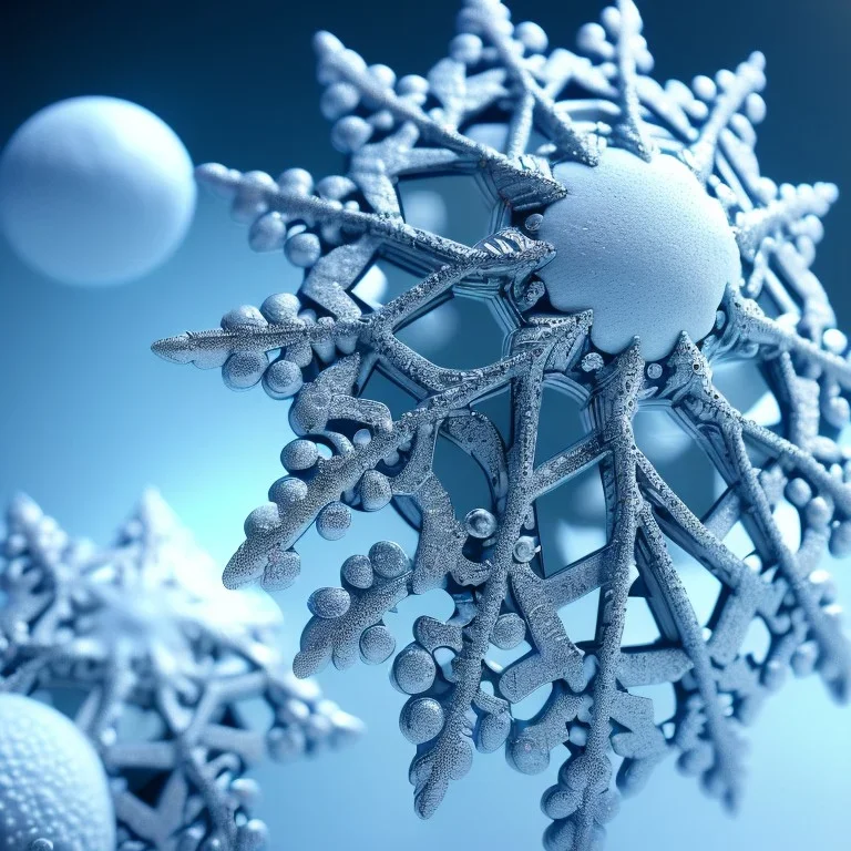  octane render, high detail, snowflake, macro