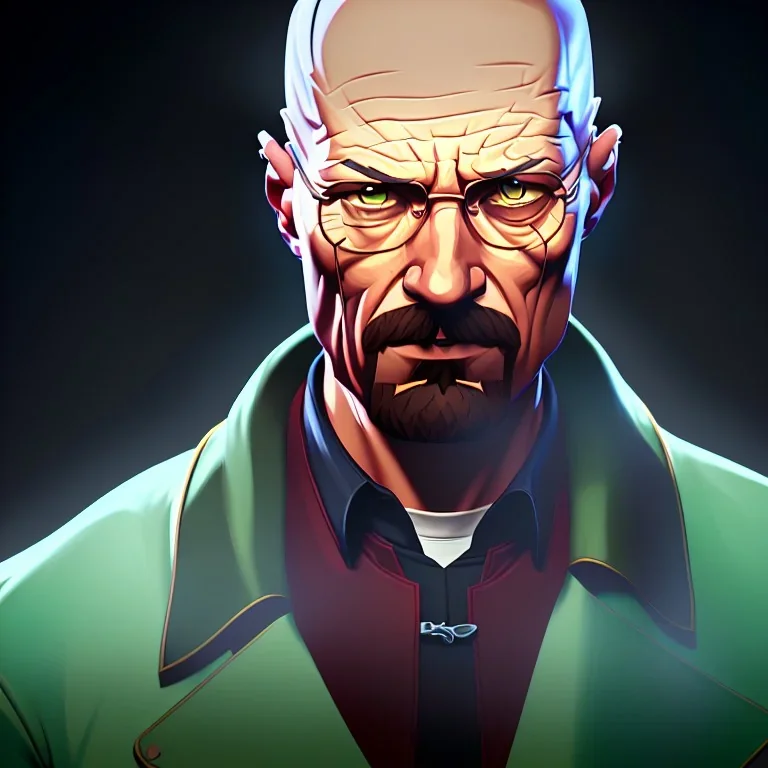 isometric clean art of walter white, soft lighting, high definition, unreal 5,