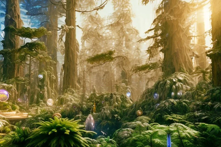 white and gold crystal cosmic and galactic ambiance futuristic scifi forest cinema4d, full of details, smooth, bright sunshine，soft light atmosphere, light effect，vaporwave colorful, concept art, smooth, extremely sharp detail, finely tuned detail, ultra high definition, 8 k, unreal engine 5, ultra sharp focus