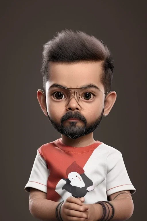 Virat Kohli toddler, dramatic lighting, hyper-realistic, full body, delorean