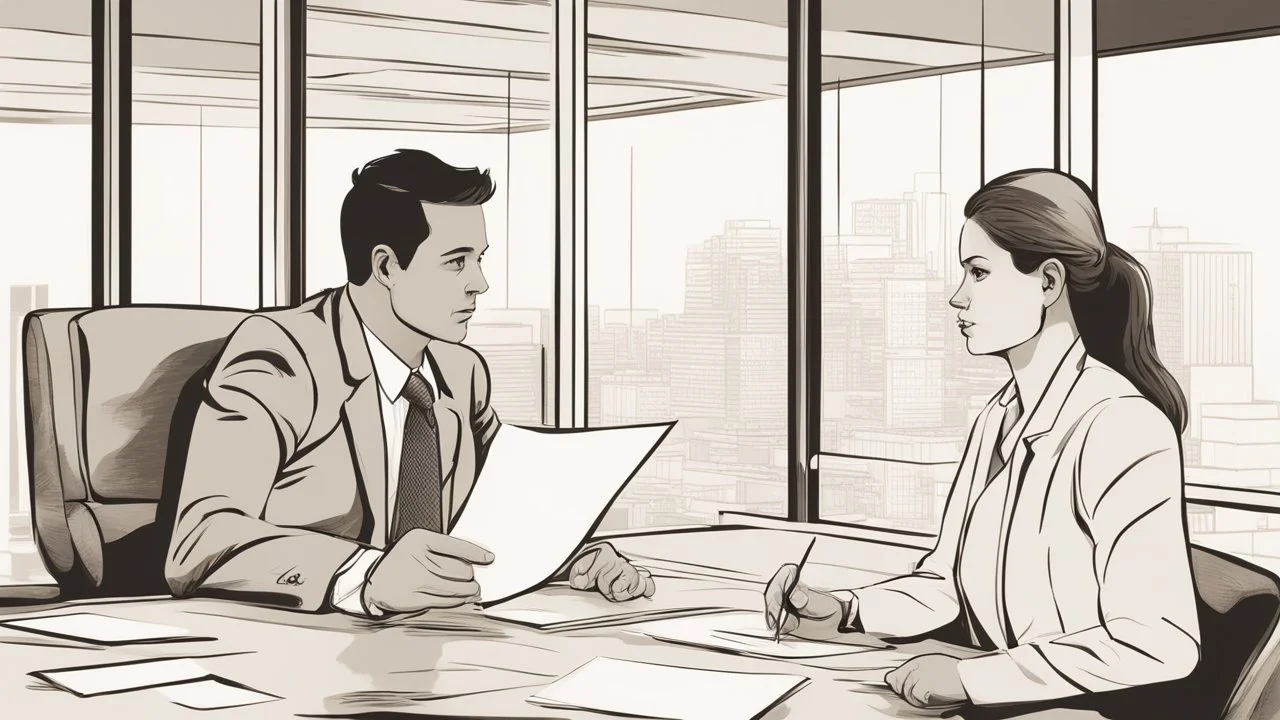 An image of a person engaged in a professional negotiation session. The individual appears attentive and focused on negotiation, seeking common solutions. The image reflects various aspects of negotiation, such as collaboration, professionalism, and the search for mutual benefits. It underscores the importance of developing negotiation skills in achieving personal and professional success and effectively pursuing your goals.