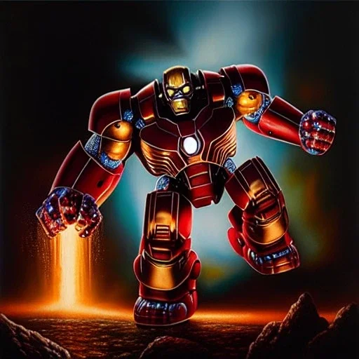 Ultra detailed fullbody Portrait in oil on canvas of Apocalypse with Hulkbuster Armor,wearing cape, extremely detailed digital painting, extremely detailed face,crystal clear Big Glowing eyes, mystical colors ,perfectly centered image, perfect composition, rim light, beautiful lighting, 8k, stunning scene, raytracing, anatomically correct, in the style of robert e howard and Ken Kelley and Ohrai Noriyoshi and Simon Bisley and tomzj1