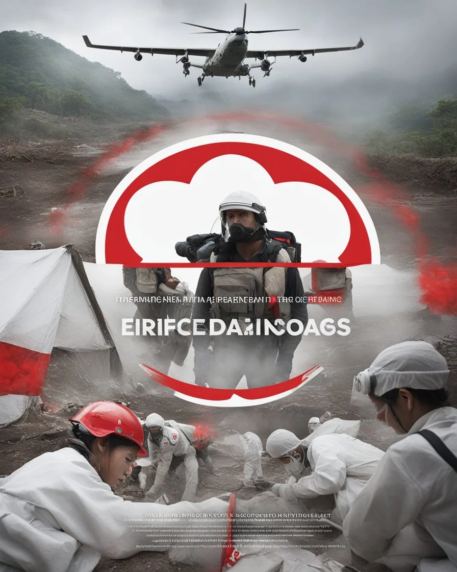 **Cinematic Poster:** A documentary-style film showcasing the role of the IFRC in coordinating international response to disasters. **Appearance:** Art ideas that encapsulate the essence of emergency evacuation, aid supply, and prompt execution of medical, surgical, and emergency training for pandemics, viral infestations, and disease control. Each of these ideas aims to create a captivating and distinctive narrative that not only entertains but also educates the audience about the crucial work