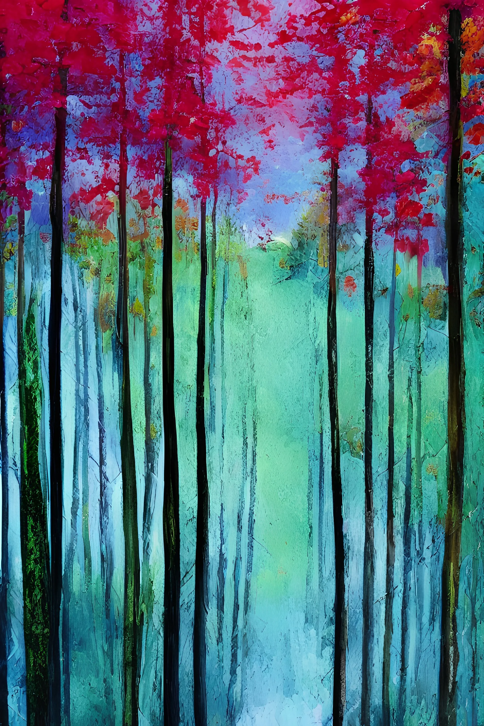 A painted forest.