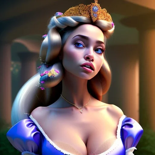 Epic fullbody Portrait of adult Rapunzel beatiful busty estilo Jean Auguste Dominique Ingres 4k