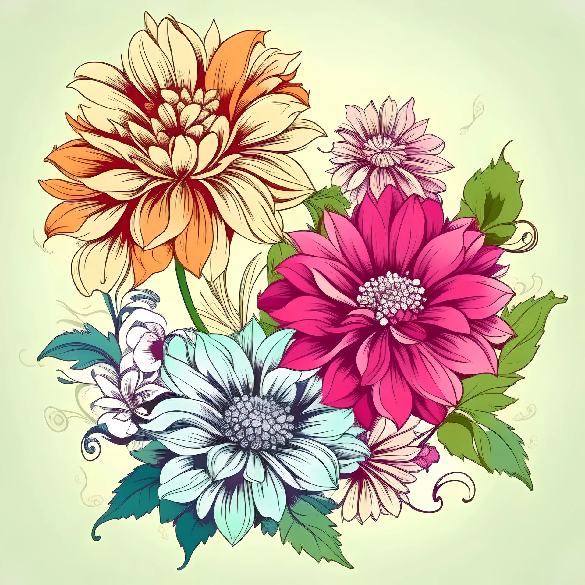 illustration of a flowers. awesome full color,